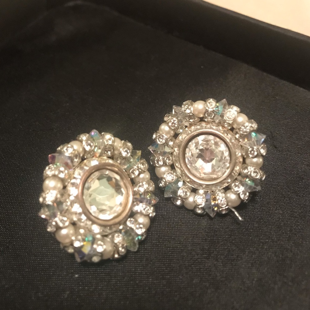 Costume Jewelry Clip On Diamond Earrings